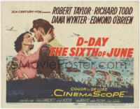 1k043 D-DAY THE SIXTH OF JUNE TC 1956 art of Robert Taylor & sexy Dana Wynter in World War II!