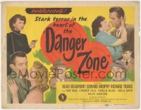1k044 DANGER ZONE TC 1951 film noir, Hugh Beaumont deals with dangerous dames!