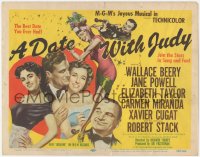 1k047 DATE WITH JUDY TC 1948 sexy young Elizabeth Taylor, Jane Powell, Wallace Beery, Robert Stack!