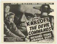 1k049 DEVIL COMMANDS TC R1955 Boris Karloff puts the dead in suits to bring them back to life!