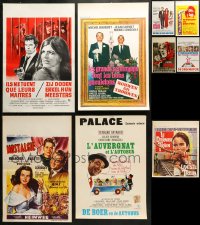 1m046 LOT OF 9 FORMERLY FOLDED 1950S-70S BELGIAN POSTERS 1950s-1970s from a variety of movies!