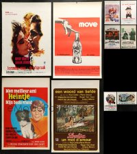 1m045 LOT OF 10 MOSTLY UNFOLDED BELGIAN POSTERS 1960s-1970s great images from a variety of movies!