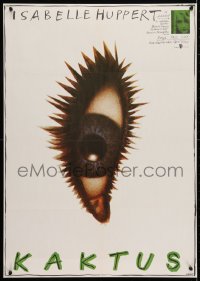 1p037 CACTUS East German 23x32 1989 Isabelle Huppert, artwork of cactus eye by Ernst!