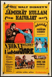 1p363 ADVENTURES OF BULLWHIP GRIFFIN Finnish 1966 Disney, beautiful belles, mountain ox battle!