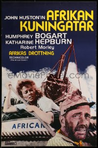 1p364 AFRICAN QUEEN Finnish R1970s different image of Humphrey Bogart & Katharine Hepburn!