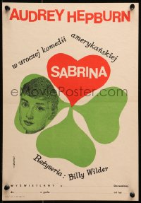 1p078 SABRINA Polish 11x16 1967 Billy Wilder, wacky different Zbikowski art of Audrey Hepburn!