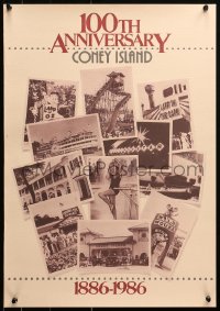 1r314 100TH ANNIVERSARY CONEY ISLAND 17x24 special poster 1986 the destination over the years!