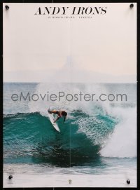 1r324 ANDY IRONS 2-sided 15x20 special poster 2010s the pro surfer ridin' a big one!