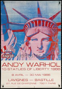 1r075 ANDY WARHOL 10 STATUES OF LIBERTY 1986 27x39 French museum/art exhibition 1986 Lady Liberty!
