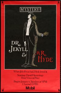 1r027 DR. JEKYLL & MR. HYDE tv poster 1981 Edward Gorey artwork, David Hemmings!