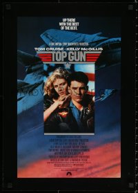 1r049 TOP GUN mini poster 1986 great image of Tom Cruise & Kelly McGillis, Navy fighter jets!