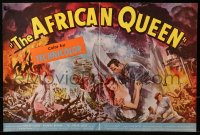 1r011 AFRICAN QUEEN trade ad 1952 full-color montage art of Humphrey Bogart & Katharine Hepburn!