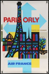 1r089 AIR FRANCE PARIS ORLY 26x41 French travel poster 1962 landmarks by Jacques Nathan-Garamond!