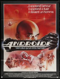1s567 ANDROID French 1p 1982 Klaus Kinski, he learns to love & kill, cool robot art by Joann!