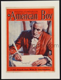 1s097 AMERICAN BOY magazine cover July 1940 Lee art of Hancock signing Declaration of Independence!