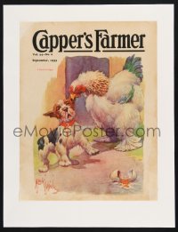 1s059 CAPPER'S FARMER magazine cover September 1933 Mickey art of hen pecking at dog by broken egg!