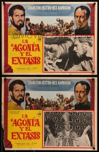 1s160 AGONY & THE ECSTASY 8 Mexican LCs 1967 Charlton Heston & Rex Harrison, directed by Carol Reed!