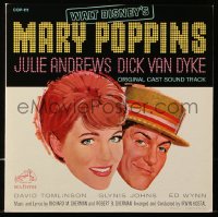 1s041 MARY POPPINS 33 1/3 RPM soundtrack record 1964 Julie Andrews, Dick Van Dyke, Disney musical classic!