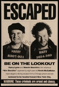 1s043 HOME ALONE 2 standee 1992 wanted poster with Joe Pesci & Daniel Stern, Lost in New York!