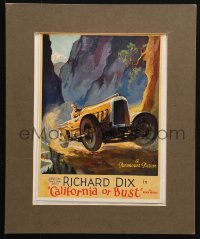 1s005 RACING HEARTS matted trade ad 1923 art of driver Agnes Ayres, California or Bust, ultra rare!