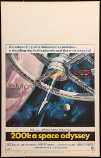 1s234 2001: A SPACE ODYSSEY WC 1968 Stanley Kubrick classic, art of space wheel by Bob McCall!