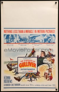 1s235 3 WORLDS OF GULLIVER WC 1960 Ray Harryhausen fantasy classic, art of giant Kerwin Mathews!