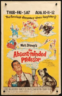 1s237 ABSENT-MINDED PROFESSOR WC 1961 Walt Disney, Flubber, art of Fred MacMurray in title role!