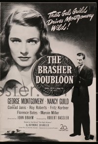 1s018 BRASHER DOUBLOON pressbook 1947 Nancy Guild drives George Montgomery wild, Chandler, rare!