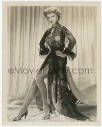 1t110 ANNE FRANCIS 8x10.25 still 1940s full-length MGM studio portrait in black lace nightgown!