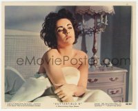 1t017 BUTTERFIELD 8 color 8x10 still #7 1960 sexy Elizabeth Taylor in bed covered only by a sheet!