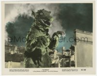 1t028 GORGO color 8x10.25 still 1961 best close up of the rubbery lizard monster in city!
