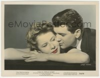 1t035 NEVER SAY GOODBYE color 8x10 still 1956 romantic portrait of Rock Hudson & Cornell Borchers!