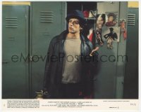 1t043 ROCKY 8x10 mini LC #2 1977 c/u of Sylvester Stallone in leather jacket & hat by locker!