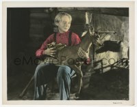 1t053 YEARLING color 8x10 still 1946 great portrait of Claude Jarman Jr. with Flag the deer!