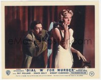 1t054 DIAL M FOR MURDER color English FOH LC 1954 Hitchcock, Grace Kelly attacked from behind!