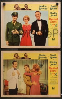 1w054 BEDTIME STORY 8 LCs 1964 Marlon Brando, David Niven & Shirley Jones, Dirty Rotten Scoundrels!