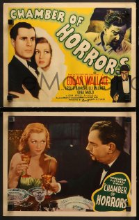 1w077 CHAMBER OF HORRORS 8 LCs 1940 Lilli Palmer, Leslie Banks, Edgar Wallace, rare complete set!