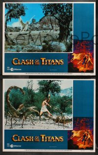 1w081 CLASH OF THE TITANS 8 LCs 1981 Ray Harryhausen, Hamlin, Olivier, Hildebrandt border art!