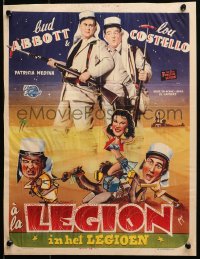 1y378 ABBOTT & COSTELLO IN THE FOREIGN LEGION Belgian 1950 Bud & Lou w/harem girl Patricia Medina!