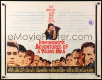 1y540 ADVENTURES OF A YOUNG MAN 1/2sh 1962 Hemingway, headshots of all stars including Paul Newman!