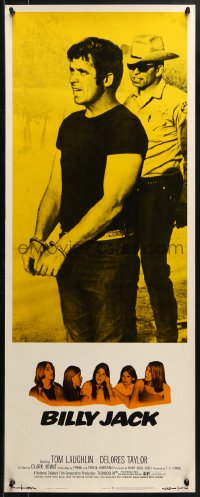 1y033 BILLY JACK insert 1971 Tom Laughlin in handcuffs, most unusual boxoffice success ever!