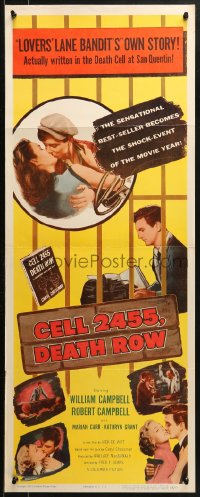 1y064 CELL 2455 DEATH ROW insert 1955 biography of Caryl Chessman, no. 1 condemned convict!