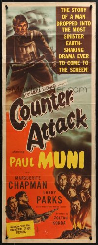1y074 COUNTER-ATTACK insert 1945 Paul Muni & Marguerite Chapman fight the Nazis in World War II!