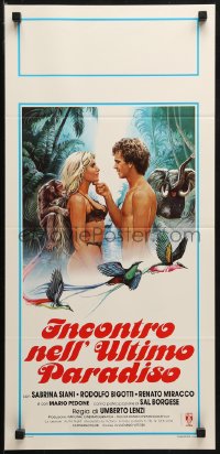 1y281 ADVENTURES IN LOST PARADISE Italian locandina 1982 Umberto Lenzi, art of near-naked jungle lovers!