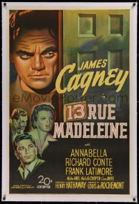 1z003 13 RUE MADELEINE linen 1sh 1946 great art of James Cagney who must stop double agent Conte!
