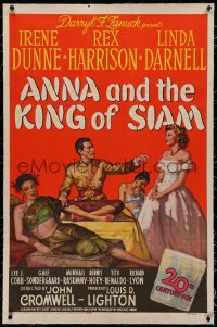 1z015 ANNA & THE KING OF SIAM linen 1sh 1946 Tepper art of Irene Dunne, Rex Harrison & Linda Darnell