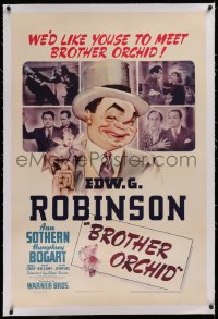 1z042 BROTHER ORCHID linen 1sh 1940 art of Edward G Robinson, 3 images of Humphrey Bogart!