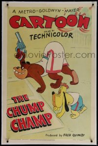 1z055 CHUMP CHAMP linen 1sh 1950 Tex Avery, great cartoon art of Spike & Droopy at start of race!
