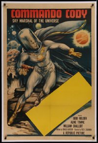 1z061 COMMANDO CODY linen 1sh 1953 Sky Marshal of the Universe, cool outer space sci-fi art!
