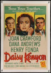1z066 DAISY KENYON linen 1sh 1947 cheating Joan Crawford, Henry Fonda, Dana Andrews, Otto Preminger!